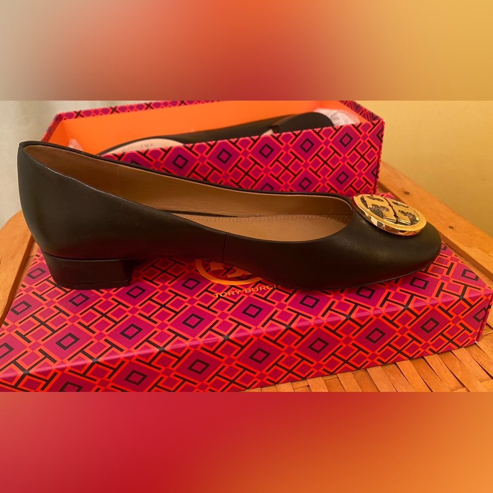 Tory Burch Ballet shoes; black Napa leather; box included